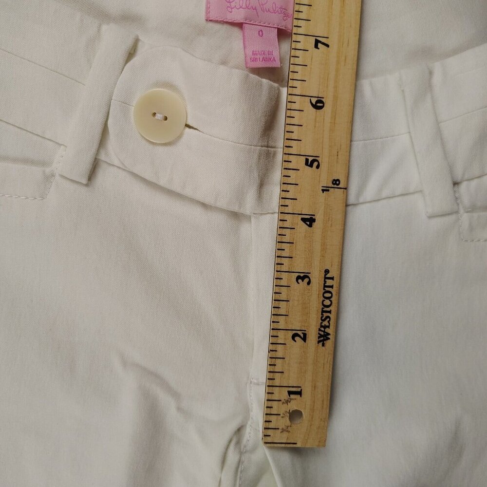 Lilly Pulitzer White Cropped Ankle Pants Size 0 Casual Low Rise - Picture 6 of 8